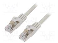 Patch cord; S/FTP; 6a; wire; Cu; LSZH; grey; 3m; 27AWG; Øcable: 5.8mm GEMBIRD