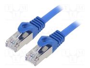 Patch cord; S/FTP; 6a; wire; Cu; LSZH; blue; 0.5m; 27AWG; Cablexpert GEMBIRD