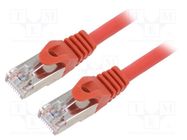 Patch cord; S/FTP; 6a; solid; Cu; LSZH; red; 0.5m; 27AWG; Cablexpert GEMBIRD