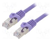 Patch cord; S/FTP; 6a; wire; Cu; LSZH; violet; 0.5m; 27AWG GEMBIRD