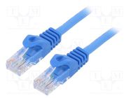 Patch cord; U/UTP; 6; stranded; CCA; PVC; blue; 2m; 26AWG; Cablexpert GEMBIRD