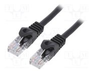 Patch cord; U/UTP; 6; stranded; CCA; PVC; black; 3m; 26AWG GEMBIRD