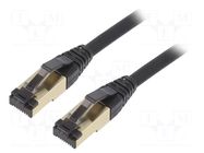 Patch cord; S/FTP; Cat 8; stranded; Cu; LSZH; black; 0.25m; 27AWG GEMBIRD