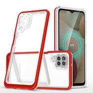 Clear 3in1 Case for Samsung Galaxy A12 5G Frame Gel Cover Red, Hurtel