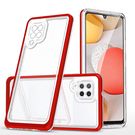 Clear 3in1 Case for Samsung Galaxy A42 5G Frame Gel Cover Red, Hurtel