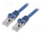 Patch cord; S/FTP; 6a; wire; Cu; LSZH; blue; 0.25m; 27AWG; Cablexpert GEMBIRD