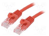 Patch cord; U/UTP; 6; stranded; CCA; PVC; red; 2m; 26AWG; Cablexpert GEMBIRD