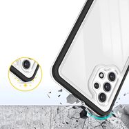 Clear 3in1 Case for Samsung Galaxy A72 4G Frame Gel Cover Black, Hurtel