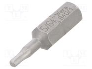 Screwdriver bit; Hex Plus key; HEX 5/64"; Overall len: 25mm 