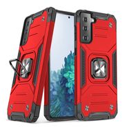 Wozinsky Ring Armor Tough Hybrid Case Cover + Magnetic Mount for Samsung Galaxy S22 + (S22 Plus) Red, Wozinsky
