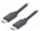 Cable; USB 3.1; USB C plug,both sides; 1.4m; black QOLTEC