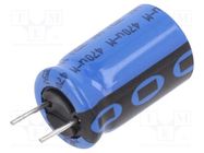 Capacitor: electrolytic; THT; 470uF; 35VDC; Ø10x16mm; Pitch: 5mm VISHAY