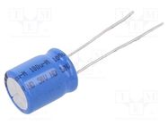 Capacitor: electrolytic; THT; 100uF; 50VDC; Ø10x12mm; Pitch: 5mm VISHAY