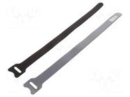 Hook and loop fastener; multi use; L: 229mm; W: 12.7mm; black; 180N BM GROUP