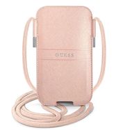 Guess Saffiano Strap 6.1&#39;&#39; Bag - Pink, Guess