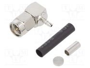 Plug; SMA; male; angled 90°; 50Ω; RG178(A,B); soldering,crimped LINX TECHNOLOGIES