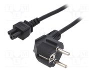 Cable; 3x0.75mm2; CEE 7/7 (E/F) plug angled,IEC C5 female; PVC 