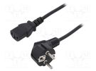 Cable; 3x0.75mm2; CEE 7/7 (E/F) plug angled,IEC C13 female; PVC ESPE