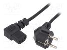 Cable; 3x1mm2; CEE 7/7 (E/F) plug angled,IEC C13 female 90° ESPE