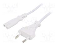 Cable; 2x0.5mm2; CEE 7/16 (C) plug,IEC C7 female; PVC; 1.2m; 2.5A ESPE