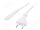 Cable; 2x0.75mm2; CEE 7/16 (C) plug,IEC C7 female; PVC; 1.8m ESPE
