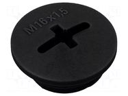 Stopper; M16; 1.5; IP56; polyamide; black; Thread: metric; 6mm BM GROUP