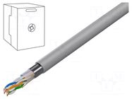 Wire; F/UTP; 4x2x24AWG; 5e; stranded; Cu; Insulation: PVC; grey; 305m GEMBIRD