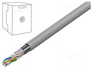 Wire; F/UTP; 4x2x24AWG; 5e; stranded; CCA; Insulation: PVC; grey GEMBIRD