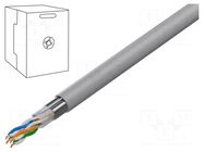 Wire; F/UTP; 4x2x24AWG; 5e; wire; Cu; Insulation: PVC; grey; 305m GEMBIRD
