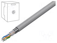 Wire; F/UTP; 4x2x24AWG; 5e; wire; CCA; Insulation: PVC; grey; 305m GEMBIRD