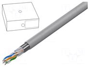 Wire; F/UTP; 4x2x24AWG; 5e; wire; CCA; Insulation: PVC; grey; 100m GEMBIRD