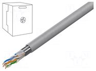 Wire; F/UTP; 4x2x24AWG; 6; wire; Cu; Insulation: PVC; grey; 305m GEMBIRD