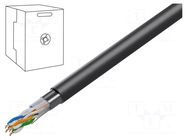 Wire; F/UTP; 4x2x24AWG; 5e; wire; Cu; Insulation: PVC; black; 305m GEMBIRD