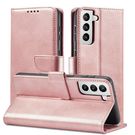 Magnet Case elegant case cover cover with a flap and stand function for Samsung Galaxy S22 Ultra pink, Hurtel
