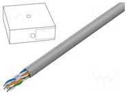 Wire; U/UTP; 4x2x24AWG; 5e; wire; CCA; PVC; grey; 100m; Øcable: 5.2mm GEMBIRD