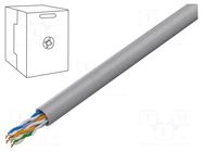 Wire; U/UTP; 4x2x24AWG; 6; wire; Cu; Insulation: PVC; grey; 305m GEMBIRD