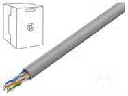 Wire; U/UTP; 4x2x24AWG; 6; wire; Cu; Insulation: PVC; grey; 305m GEMBIRD