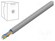Wire; U/UTP; 4x2x24AWG; 6; solid; CCA; PVC; grey; 305m; Øcable: 6mm GEMBIRD