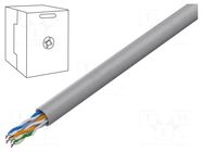 Wire; U/UTP; 4x2x24AWG; 6; wire; CCA; PVC; grey; 305m; Øcable: 6mm GEMBIRD
