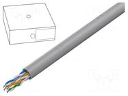 Wire; U/UTP; 4x2x24AWG; 6; wire; CCA; PVC; grey; 100m; Øcable: 6mm GEMBIRD