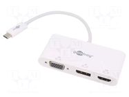 Adapter; DisplayPort 1.2,HDMI 1.4,USB 3.0; 0.15m; white GOOBAY