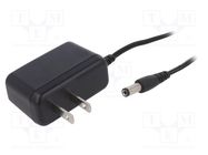 Power supply: switched-mode; mains,plug; 5VDC; 1A; 5W; Out: 5,5/2,1 XP POWER