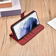 iCarer Haitang Leather Wallet Case Leather Case for Samsung Galaxy S22 + (S22 Plus) Wallet Housing Cover Red (AKSM05RD), iCarer