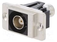 Coupler; BNC socket,both sides; 50Ω; DUALSLIM; silver; metal; 29mm CLIFF