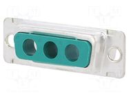 Connector: Special D-Sub; PIN: 3; socket; male; for panel mounting AMPHENOL COMMUNICATIONS SOLUTIONS