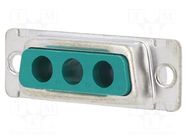 Special D-Sub; PIN: 3; socket; female; for panel mounting; 5A AMPHENOL COMMUNICATIONS SOLUTIONS