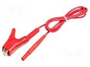 Test lead; banana plug 4mm,crocodile clip; Urated: 1kV; Len: 1.2m SONEL