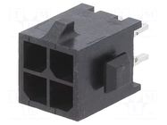 Connector: wire-board; socket; male; PIN: 4; Micro MATE-N-LOK; THT TE Connectivity