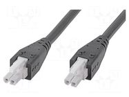 Cable; female; PIN: 2; Len: 0.18m; 6A; Insulation: PVC; Colour: black MOLEX