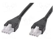 Cable; female; PIN: 4; Len: 0.18m; 6A; Insulation: PVC; Colour: black MOLEX